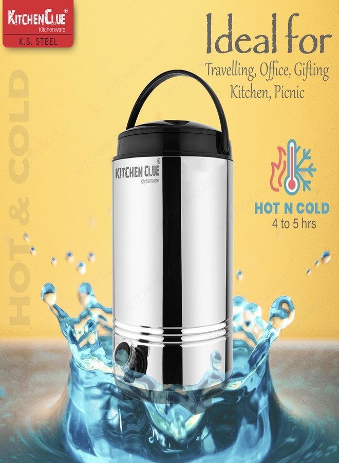 KITCHEN CLUE Hot and Cold Water Jug/Mayur Jug 10 Liters I PU Insulated Thermosteel I Easy to Carry Handle I Water Dispenser for Office Home Kitchen with Tap - Image 5
